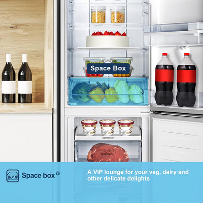 Freestanding Fridge Freezer 256L Frost Free Water Dispenser White