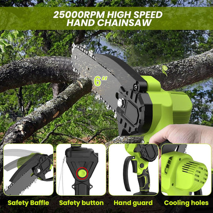 Pole Hedge Trimmer And Chainsaw Set 7.05Ft Extension 2x4.0Ah Battery Black
