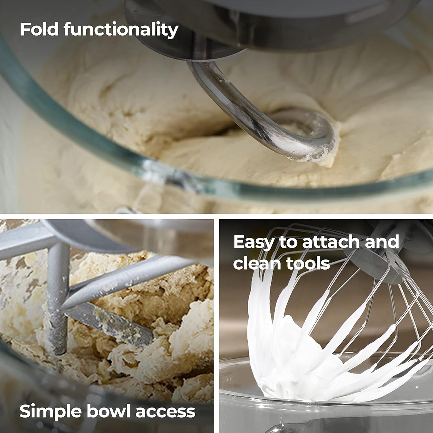 Stand Mixer 5L 1000W 6 Speed Cream