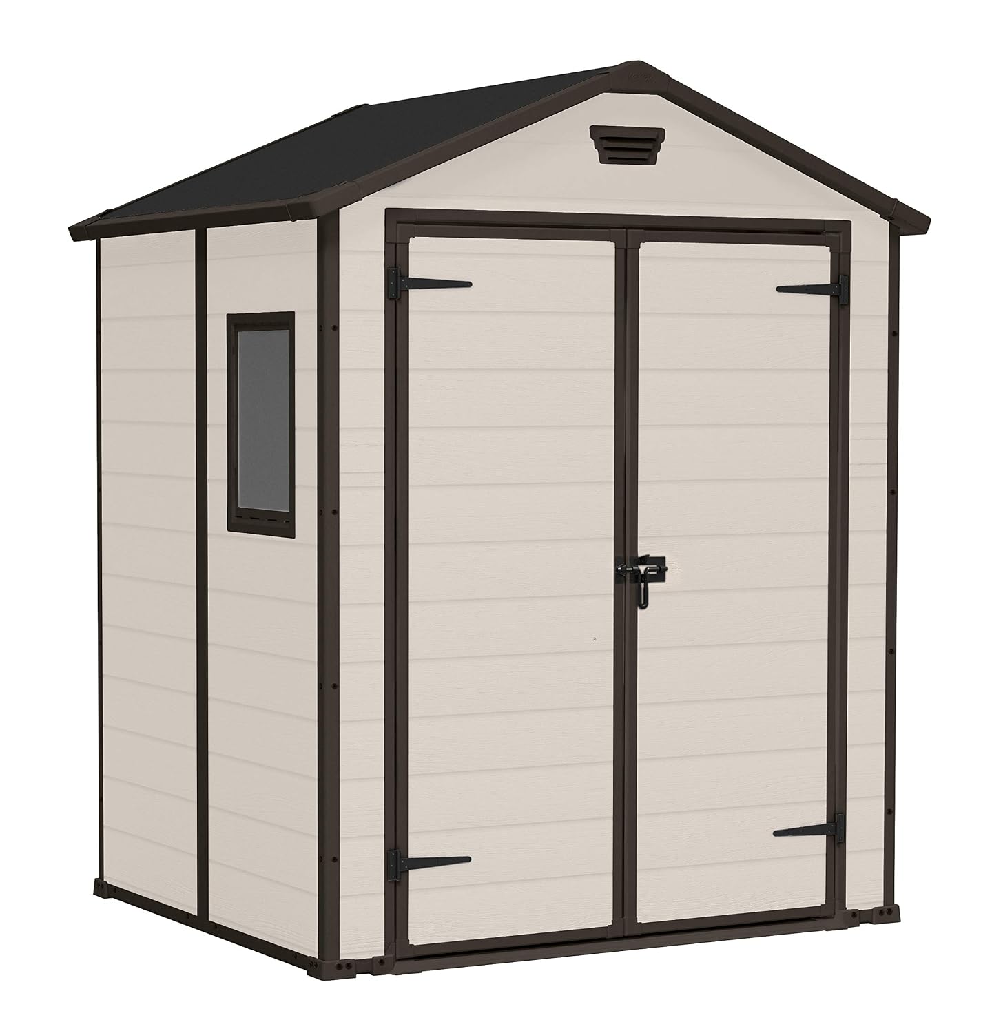 Garden Storage Shed 6 X 5 Ft Beige Resin Double Doors
