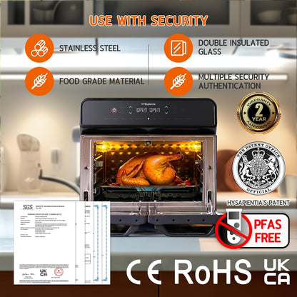 Dual Zone Air Fryer Oven 22L 2400W 10-in-1 Digital Touch Stainless Steel