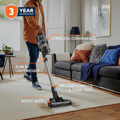 Cordless Stick Vacuum Cleaner 3.1kg 40 Minute Runtime Boost Mode Blue