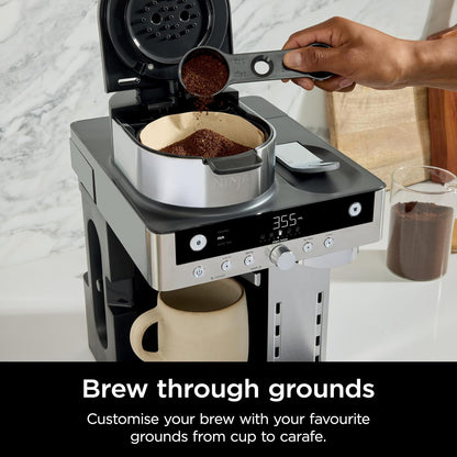 2-in-1 Filter Coffee And Pod Capsule Machine 1.8L Built-in Milk Frother Black