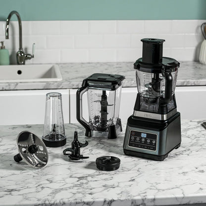 3-In-1 Food Processor And Blender With 5 Automatic Programs 1.8L Black