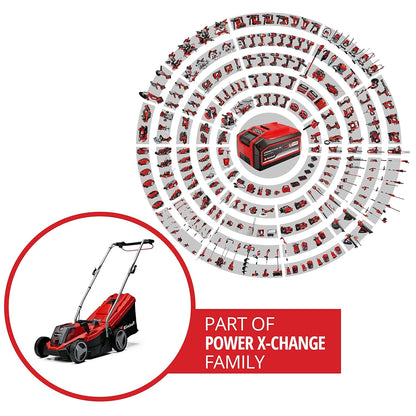Cordless Lawn Mower 33cm 18V 4.0Ah Brushless Motor Red Black