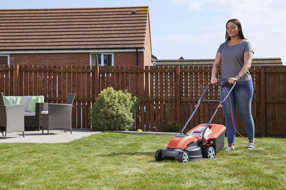 Corded Electric Hover Lawn Mower 1500W 36cm 40L 5 Heights Orange Grey