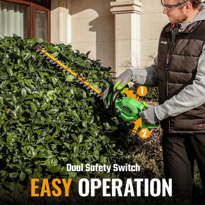 Cordless Hedge Trimmer 510mm 1200RPM 18mm Pruning Capacity Green