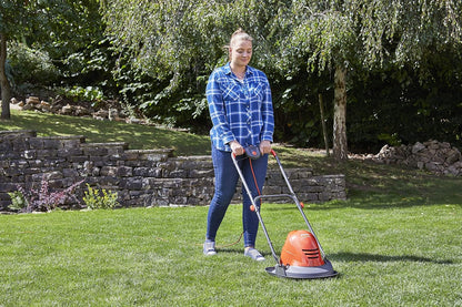 Electric Hover Lawn Mower 1400W 25cm 3 Heights 10m Cable Orange Grey